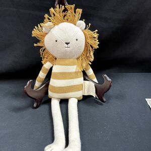 Meri Meri Angus the Lion Plush Toy Doll Organic Cotton Beige